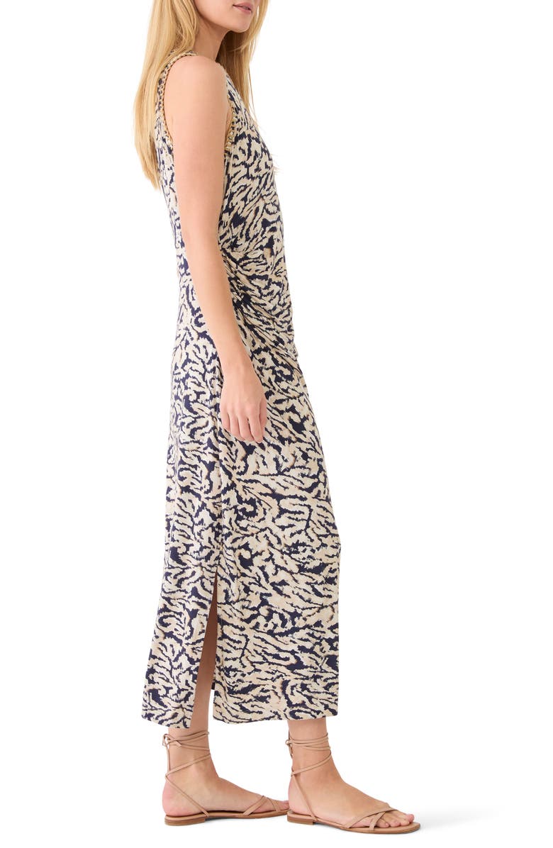 NIC+ZOE Contrast Swirl Sleeveless Midi Dress, Alternate, color, Neutral Multi