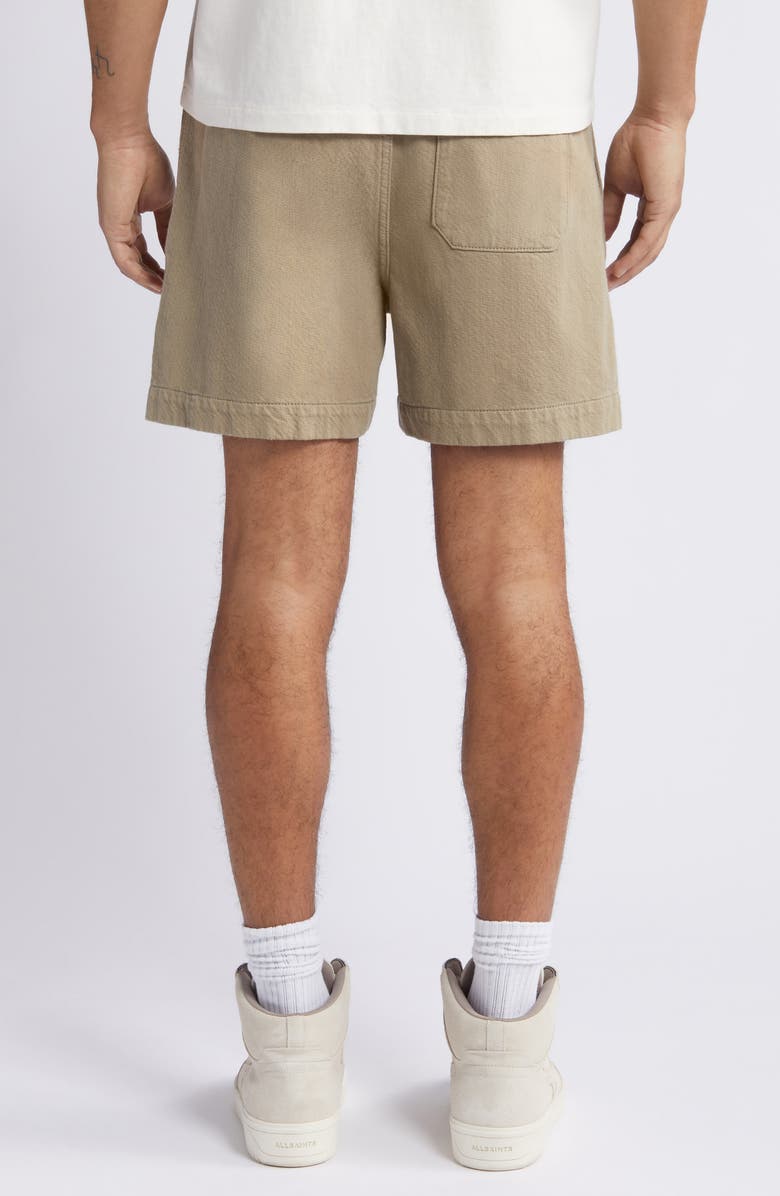 FRAME Elastic Waist Cotton Terry Shorts, Alternate, color, Dark Beige