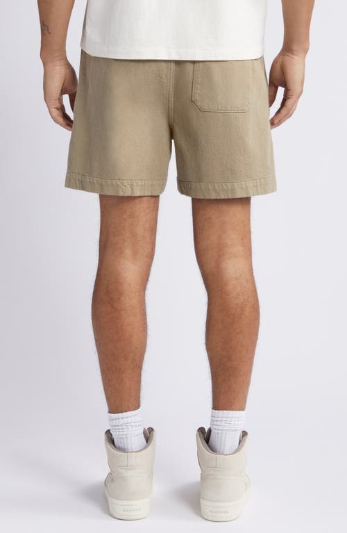 Frame Elastic Waist Cotton Terry Shorts In Neutral