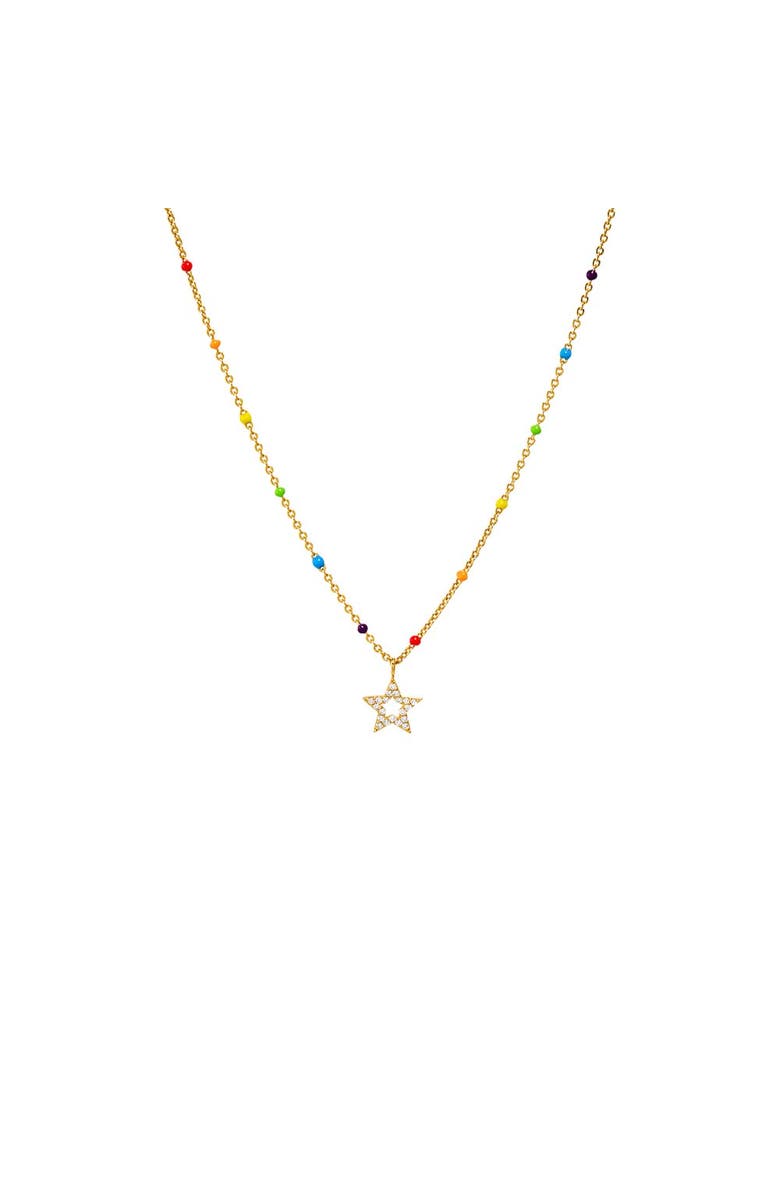 BY ADINA EDEN Pave Star Of David Multi Color Beaded Necklace, Main, color, 