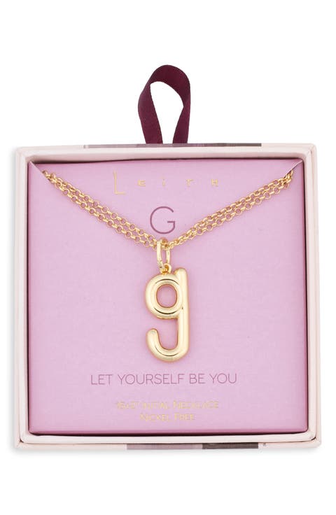 Lowercase Initial Bubble Pendant Necklace