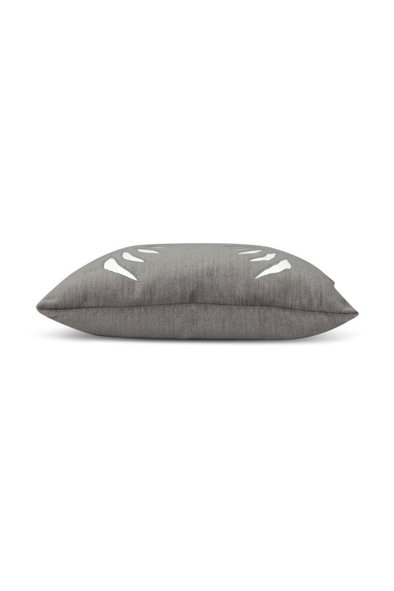 Heritage Velvet Hand Embroidered Cut Out Indoor & Outdoor Woven Accent Pillow, Alternate, color, Grey