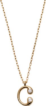 Argento Vivo Sterling Silver Cubic Zirconia Bubble Initial Necklace