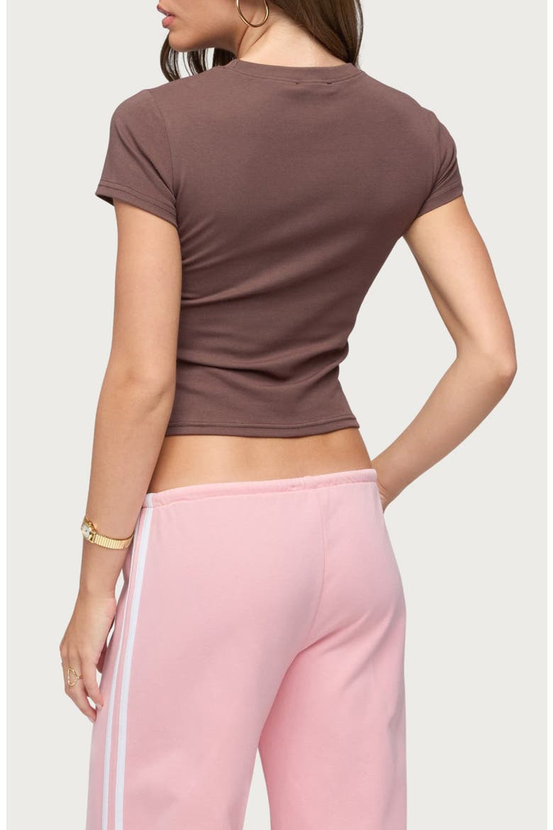 Amalfi Contrast Stretch Cotton Blend Crop Graphic T-Shirt, Alternate, color, BROWN