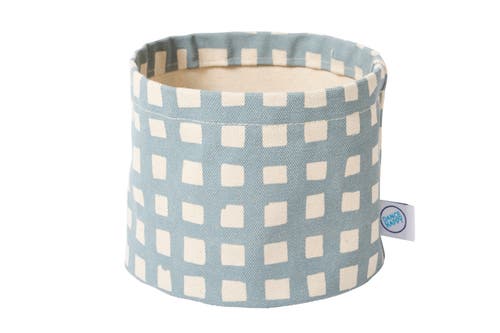 Dance Happy Grid Round Bin/canvas Planter In Steel