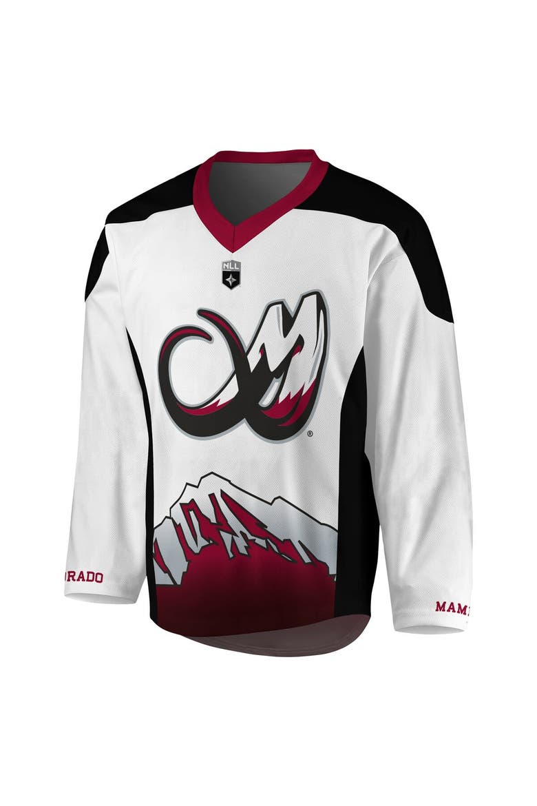 Men's White/Maroon Colorado Mammoth Replica Jersey, Alternate, color, White