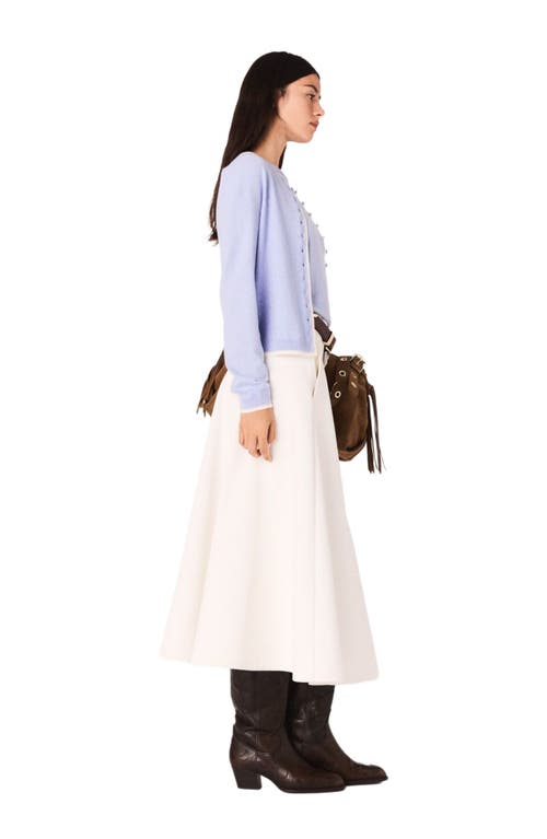 Maje Knit Embellished Cardigan In Blue
