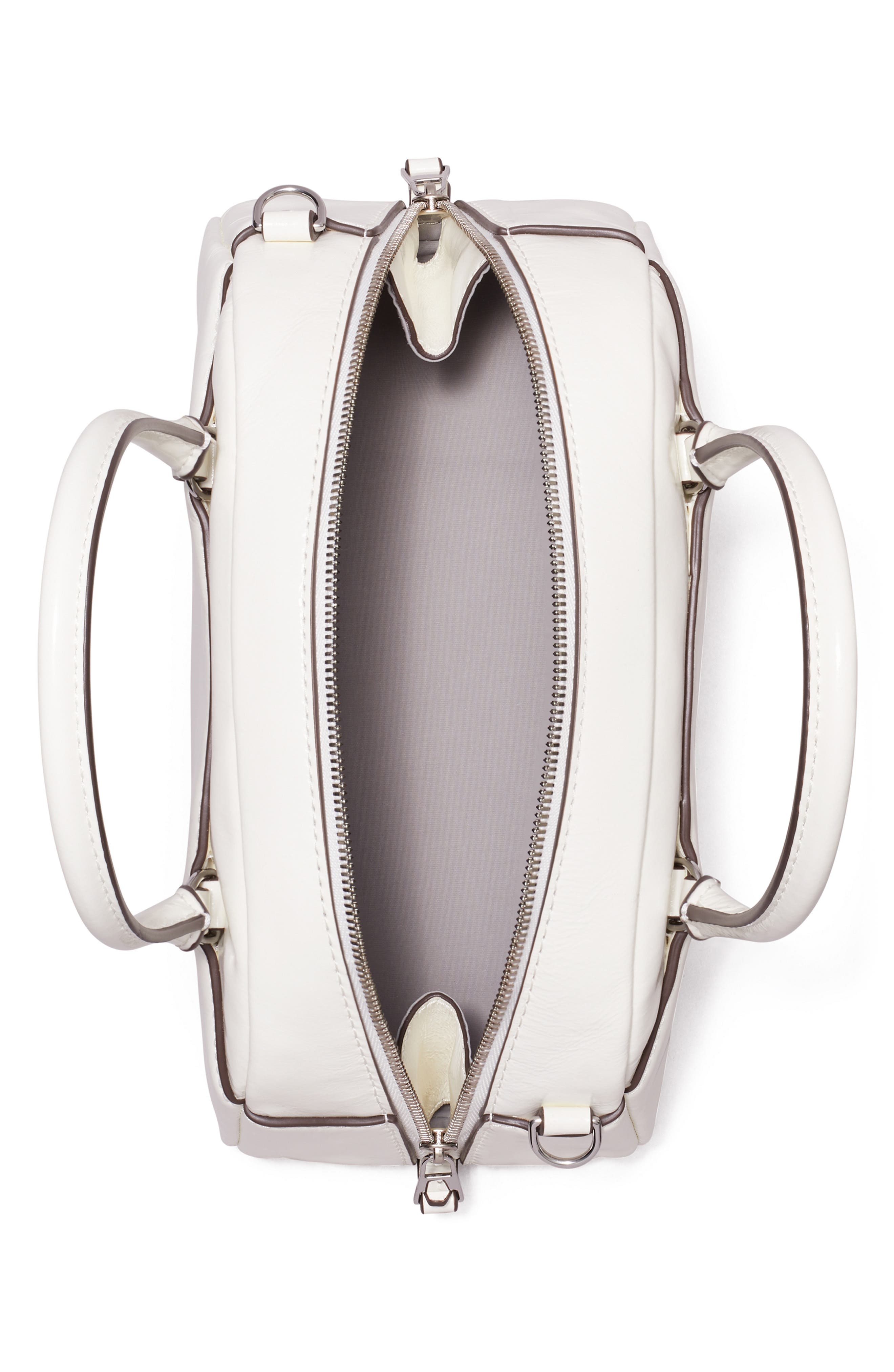 Tory Burch Small Bowler Top Handle Bag, Alternate, color, Bianco