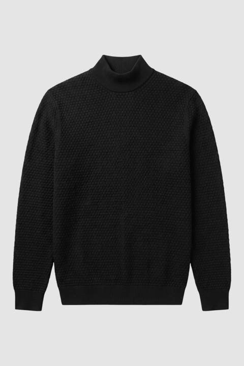 Men's Regular-fit Cable-knit Turtleneck Sweater