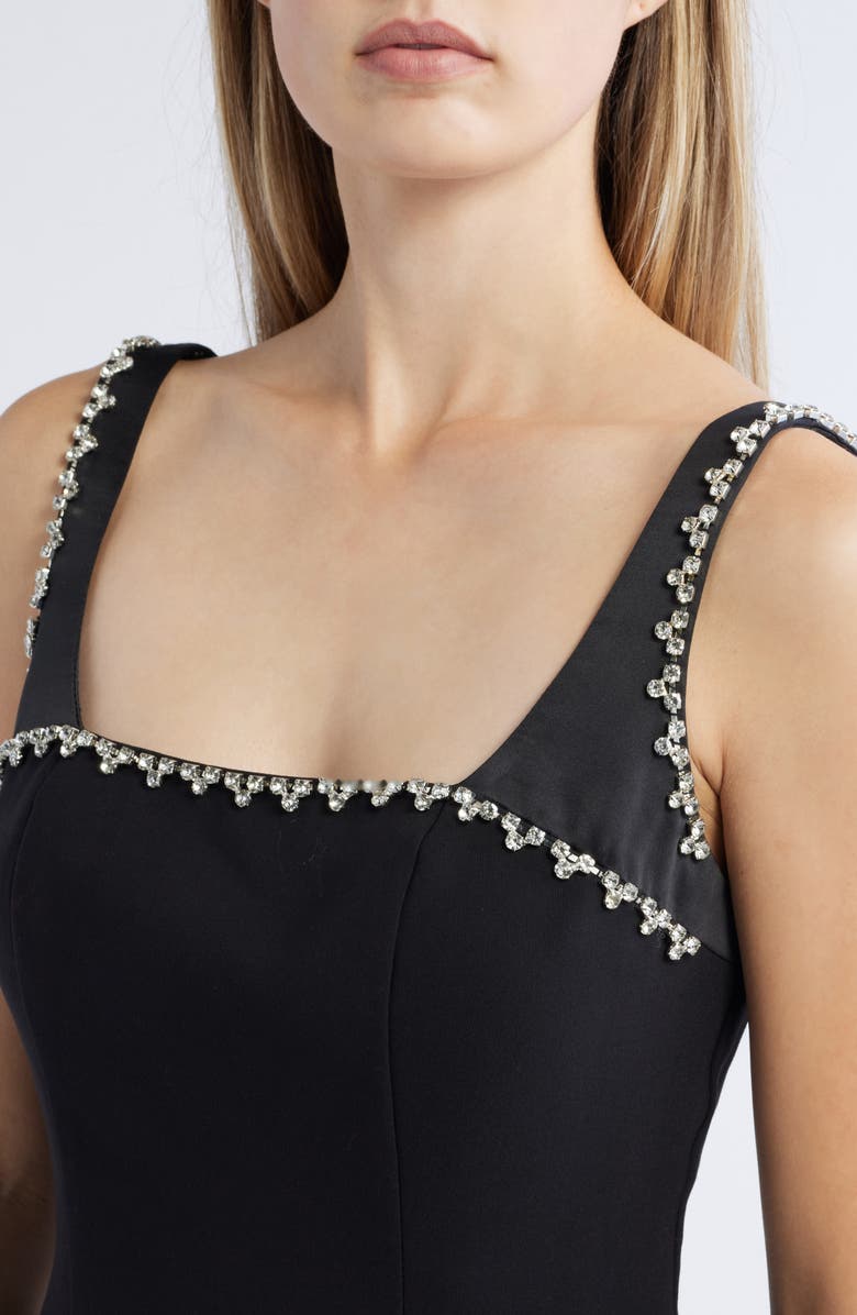 LIKELY Georgie Crystal & Feather Trim Minidress, Alternate, color, Black