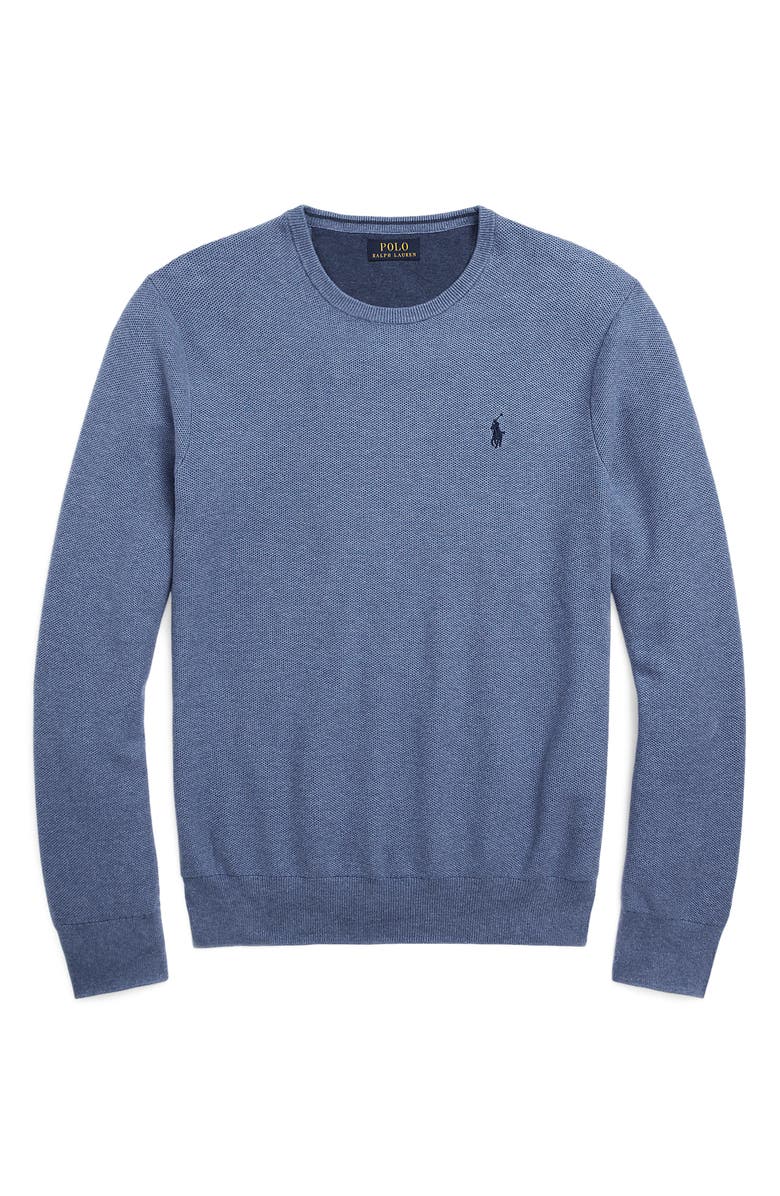 Polo Ralph Lauren Piqué Crewneck Sweater, Alternate, color, 