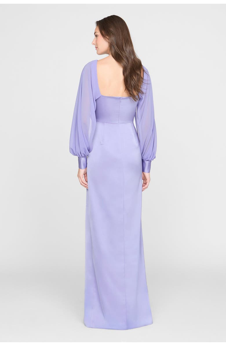 Theia Penelope Satin Column Dress, Alternate, color, Deep Periwinkle