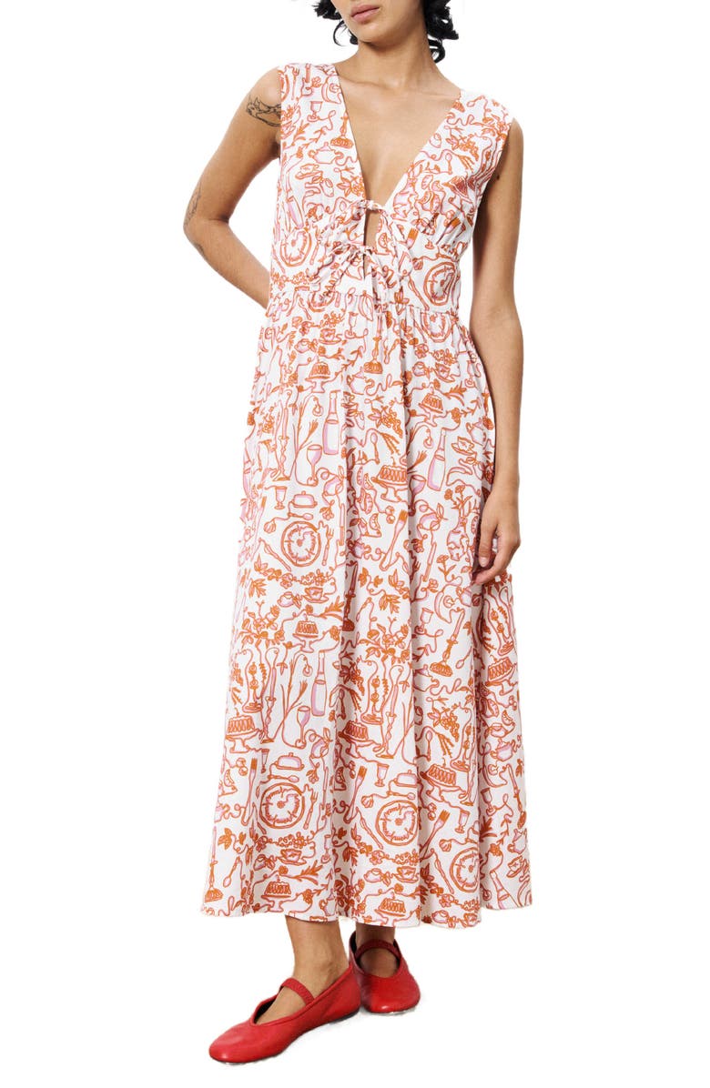 FRNCH Paulonie Sleeveless Sundress, Main, color, Set Table