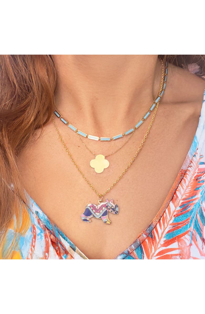 The Lovery Fine Jewelry Extra Large Gold Single Clover Necklace, Alternate, color, Gold