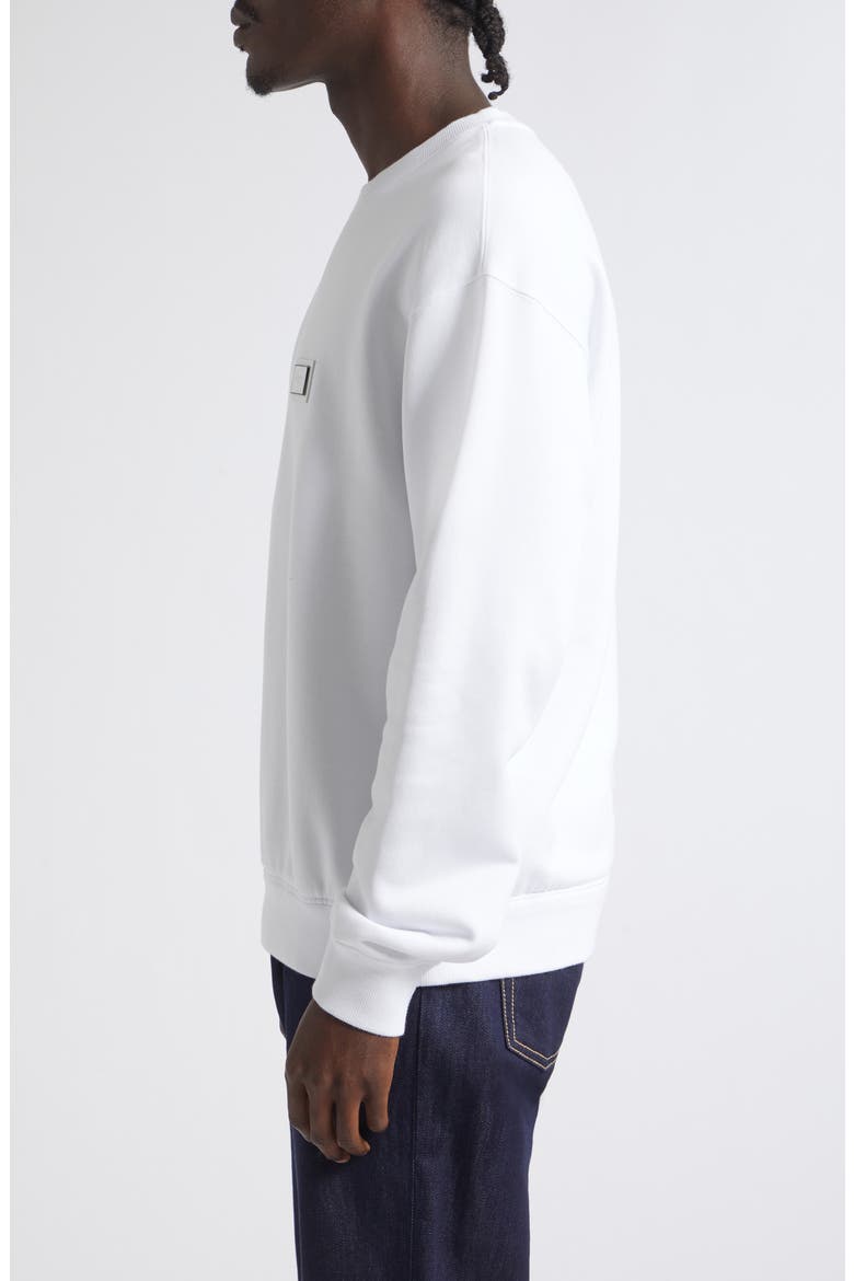 Logo Plate Cotton Sweatshirt, Alternate, color, BIANCO OTTICO