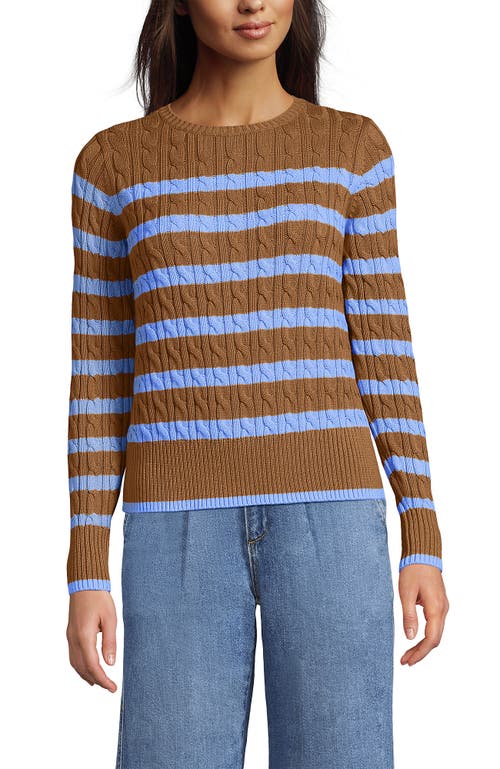 Lands' End Drifter Modern Cable Crew Sweater In Multi