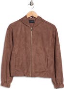 T Tahari Brushed Twill Full Zip Hoodie