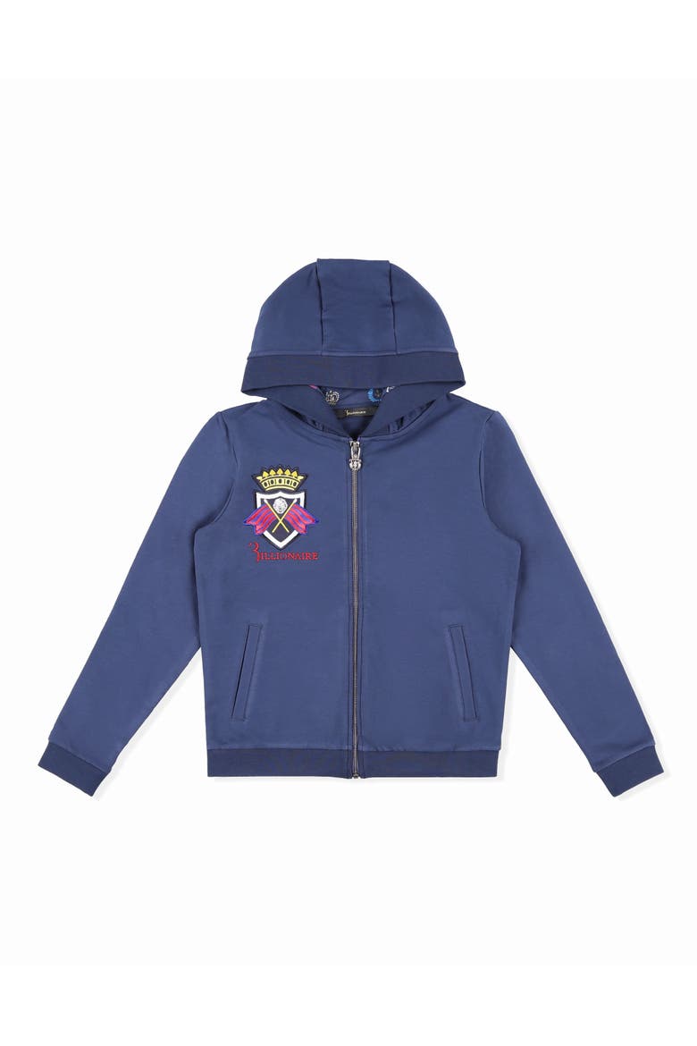 Hooded Sweatjacket Statement Boy, Main, color, darkblue