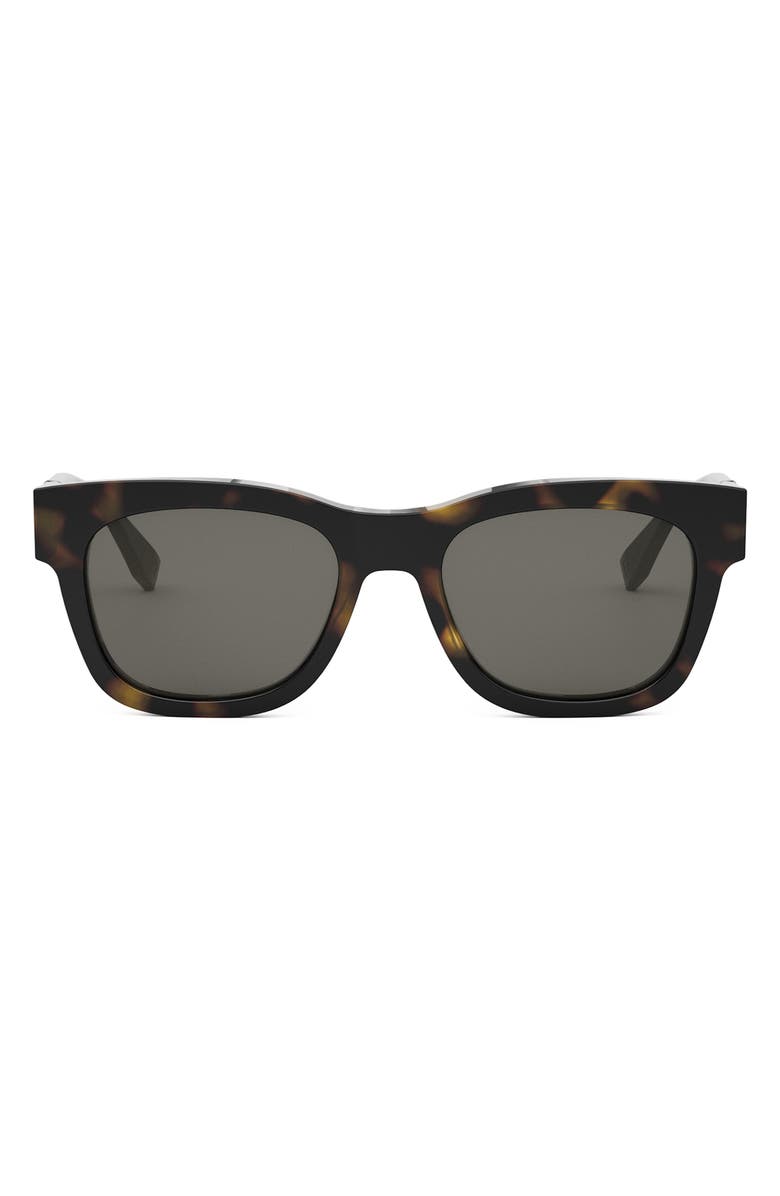 Fendi 'Fendi Diagonal 51mm Square Sunglasses, Main, color, Dark Havana / Smoke