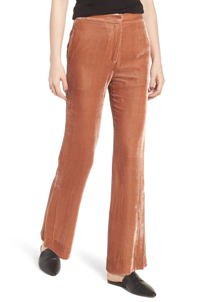 Bushwick Velvet Pants, Main, color, BROWN