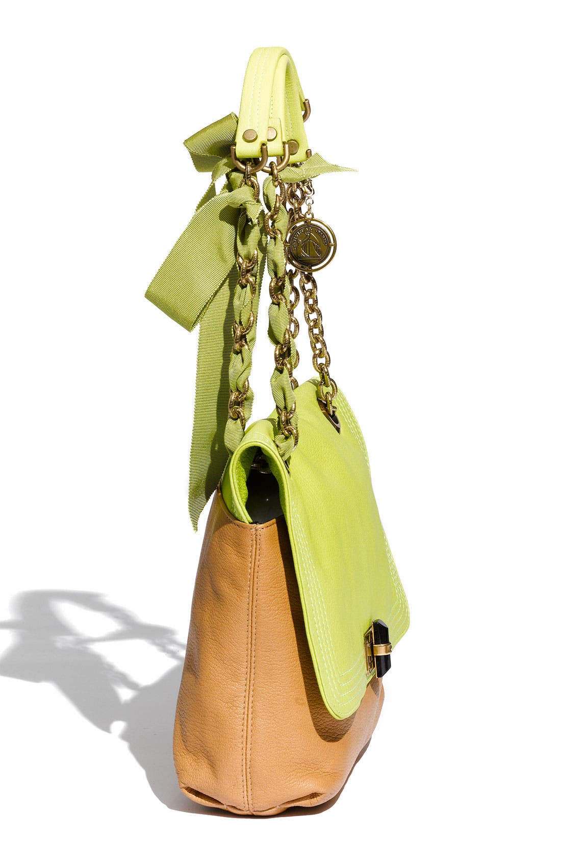 'Happy' Leather Shoulder Bag, Alternate, color, MULTICOLOR