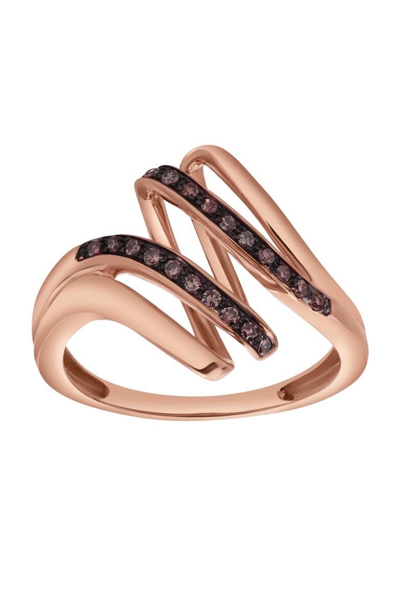 Melrose Sterling Silver 0.13 Ct Diamond Multi-Band Ring, Main, color, Pink Rhodium Sterling Silver