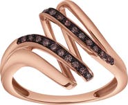 LuvMyJewelry Melrose Sterling Silver 0.13 Ct Diamond Multi-Band Ring