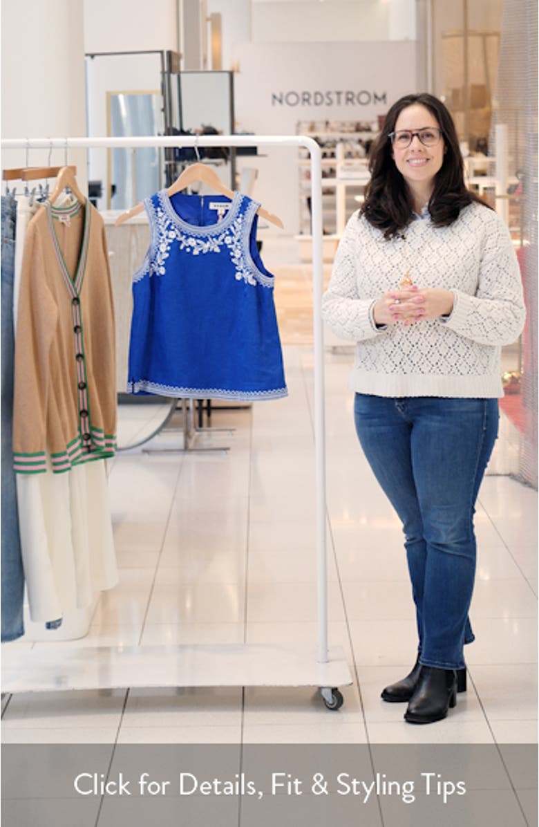 Sofia Embroidered Linen Top, sales video thumbnail