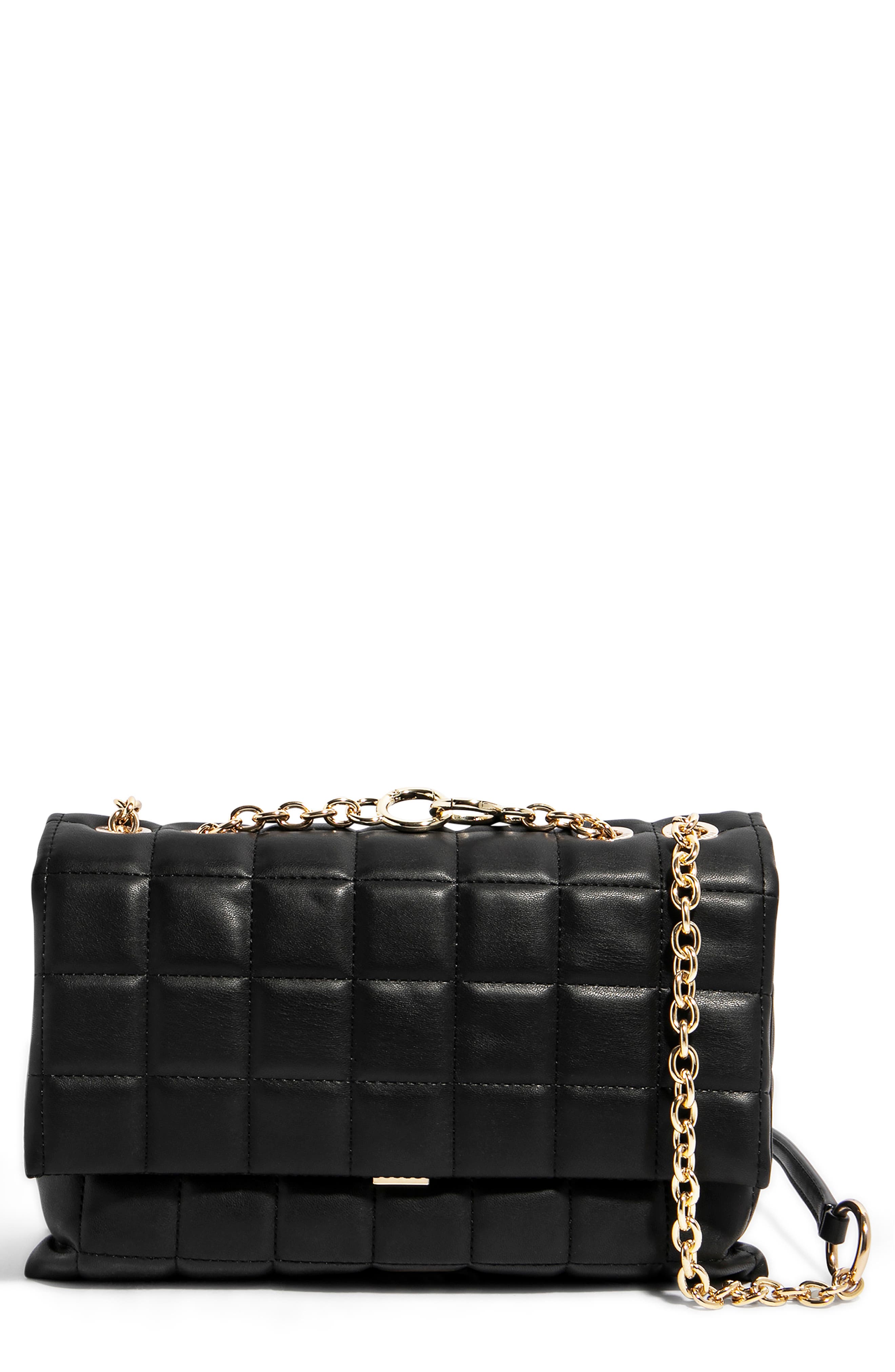 We Step Up Vegan Leather Shoulder Bag, Main, color, BLACK