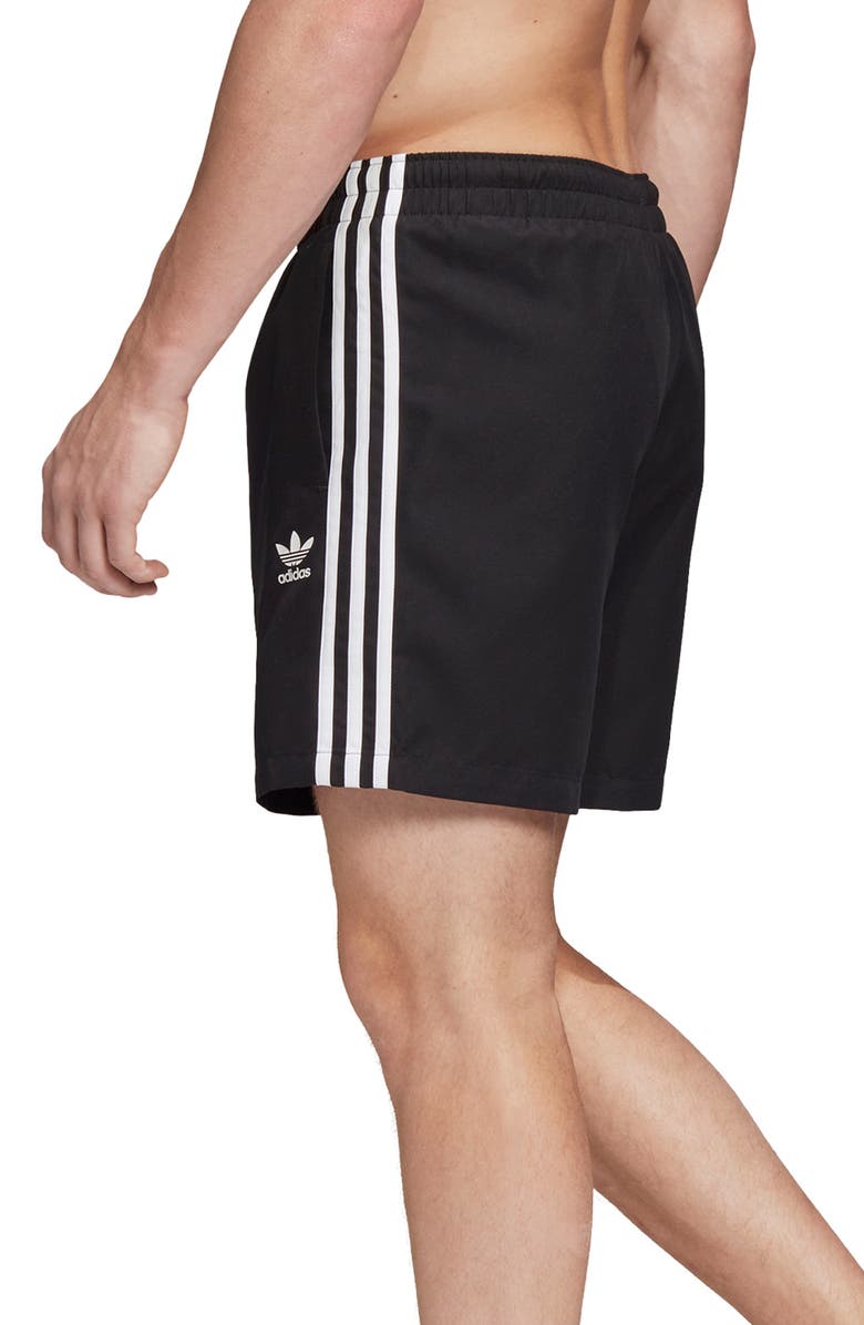 adidas Originals 3-Stripes Swim Trunks, Alternate, color,