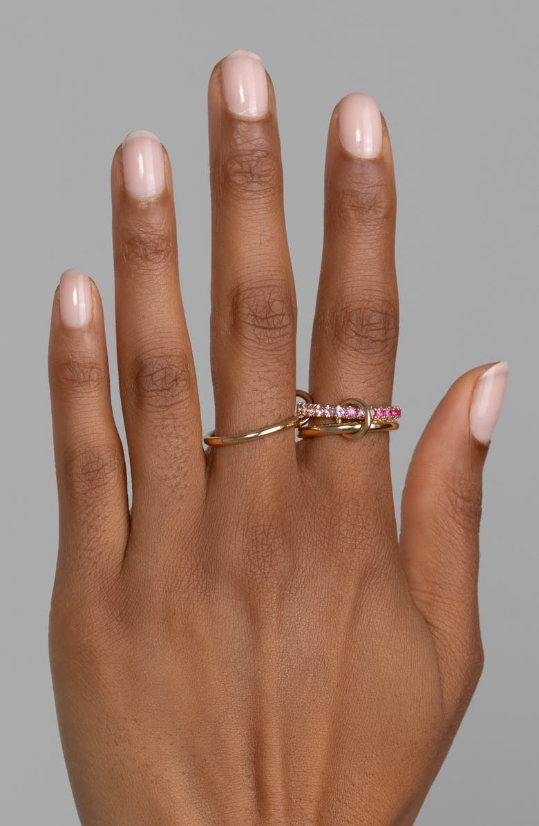 Spinelli Kilcollin Petunia Ombré Pink Sapphire Linked Ring, Alternate, color, Yellow Gold