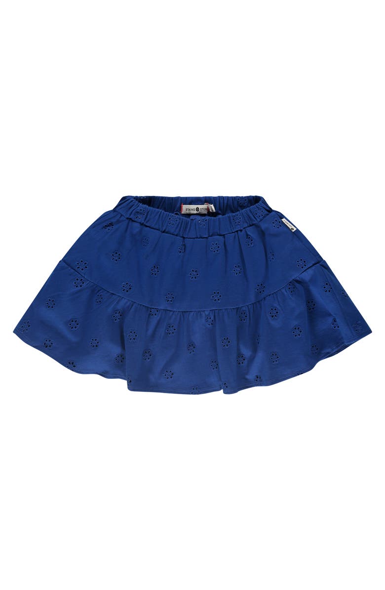 Stains and Stories by Babyface Allover Flower Eyelet Tiered Skirt, Main, color, Cobalt