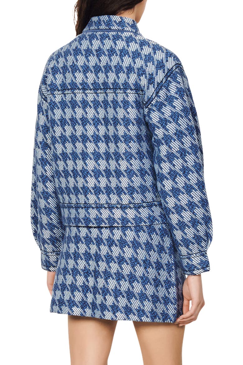 Balthazar Houndstooth Cotton Blend Jacket, Alternate, color, BLUE