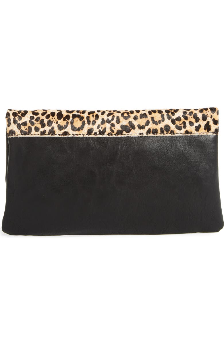 Sole Society Marlena Faux Leather Foldover Clutch, Alternate, color,