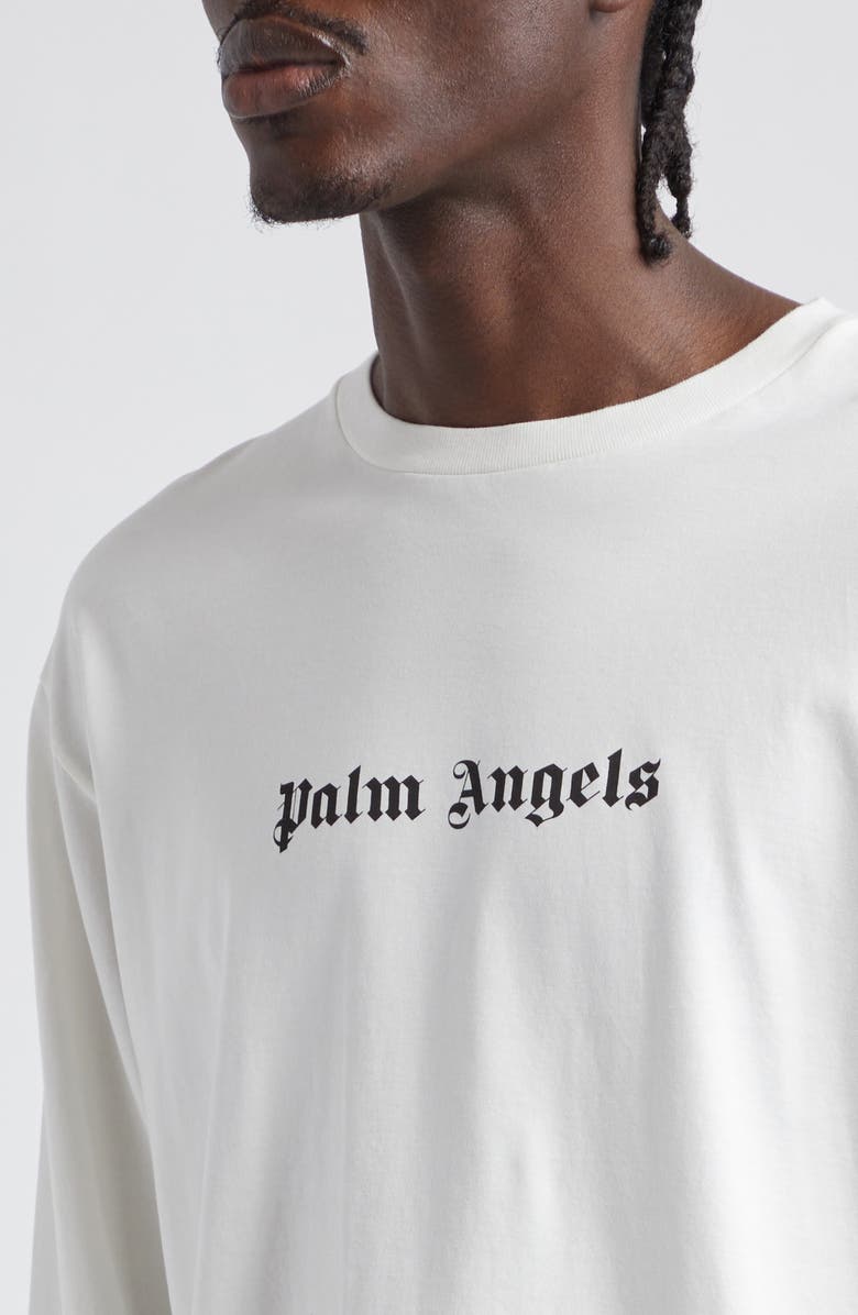 Palm Angels Logo Long Sleeve Cotton Graphic T-Shirt, Alternate, color, 
