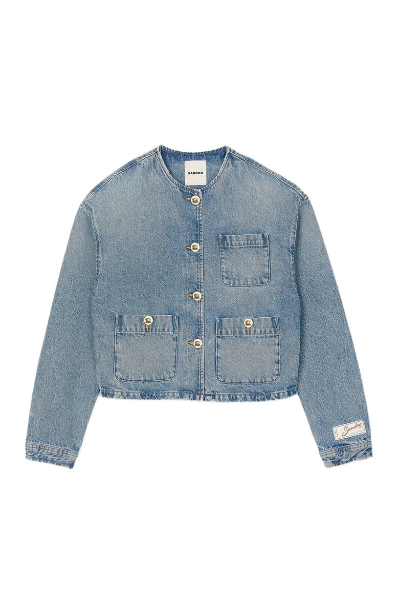 SANDRO Denim jacket, Alternate, color, Blue Jean
