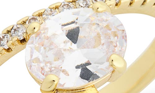 Covet Open Faux Stack Ring In Clear/gold