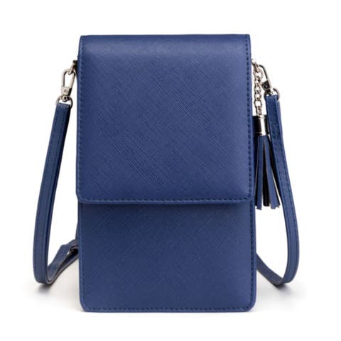 Vegan Saffiano Leather Crossbody Purse