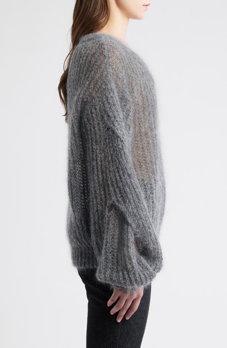 BOSS Fucinta V-Neck Sweater, Alternate, color, Midnight Grey Melange