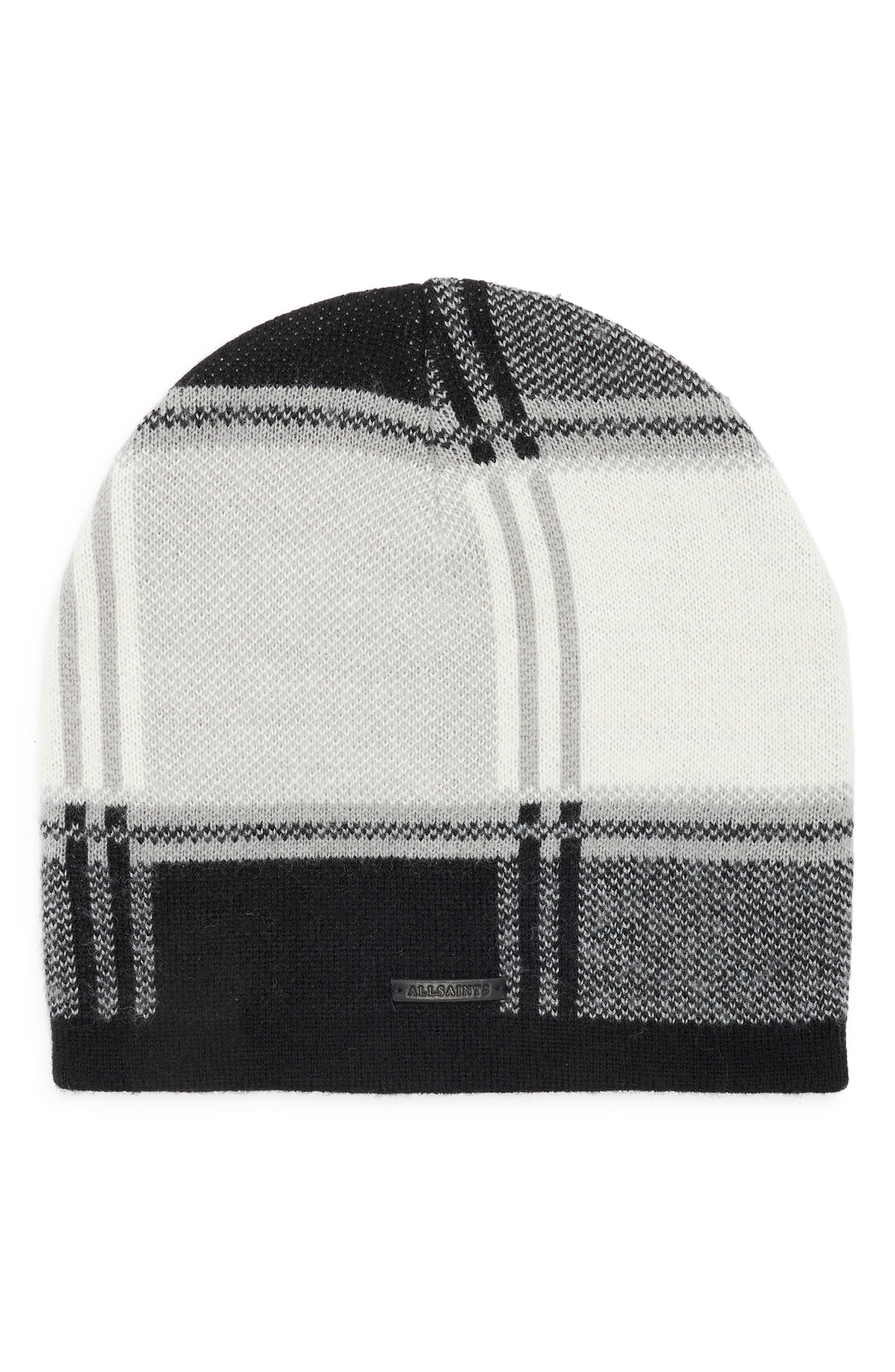 AllSaints Plaid Jacquard Beanie