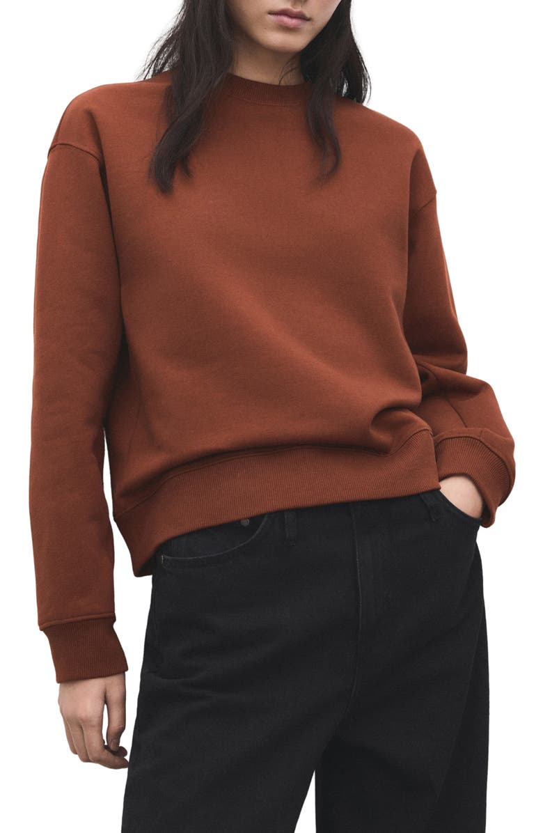 MANGO Cotton Sweatshirt, Main, color, Russet