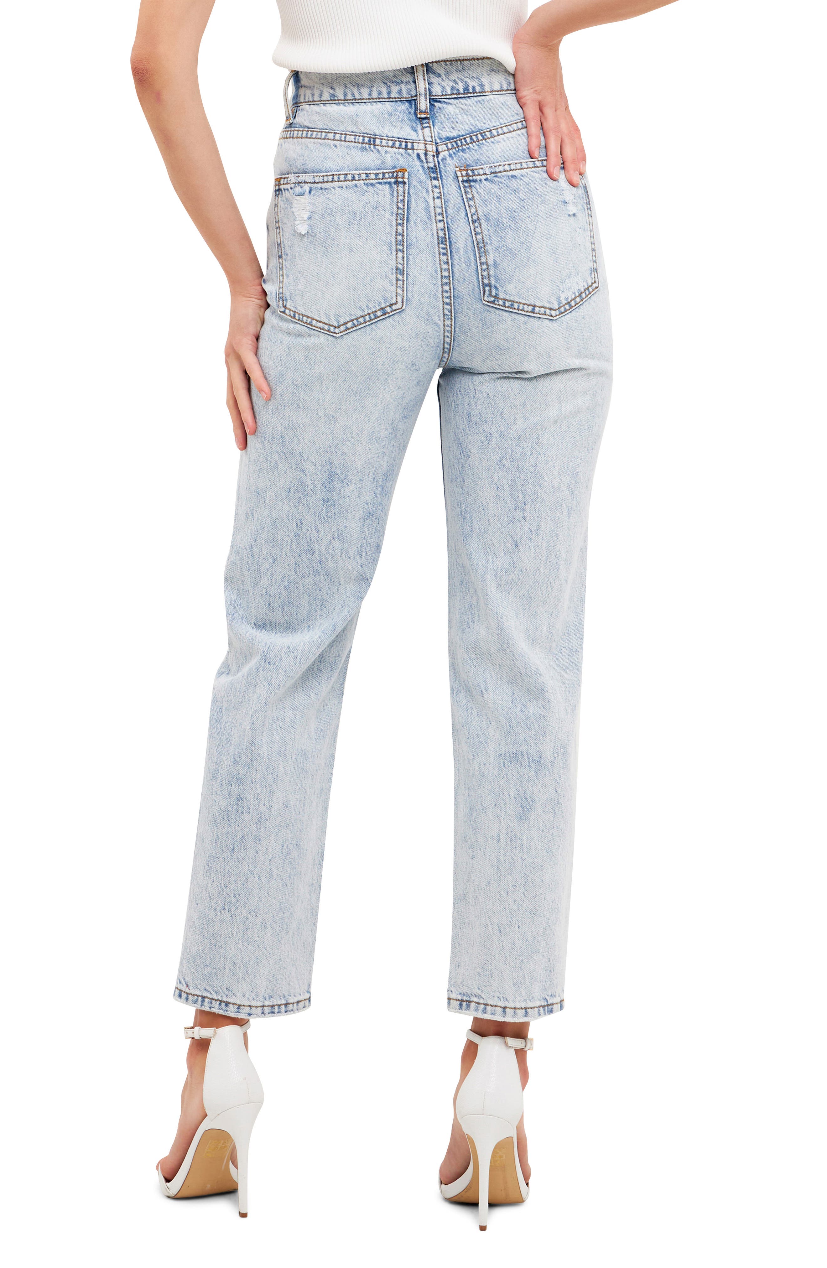 Ripped Straight Leg Nonstretch Jeans - image 4