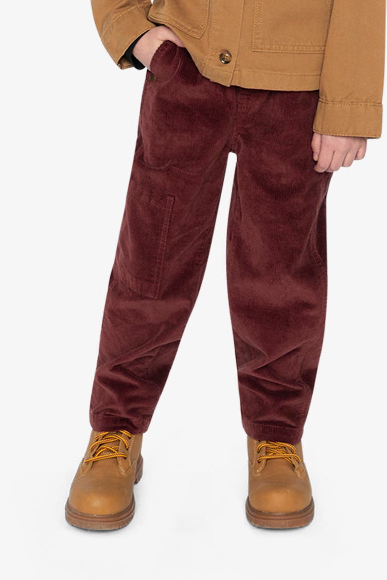 Corduroy Cargo Pocket Stretch Drawstring Pants, Alternate, color, Reddish-Brown