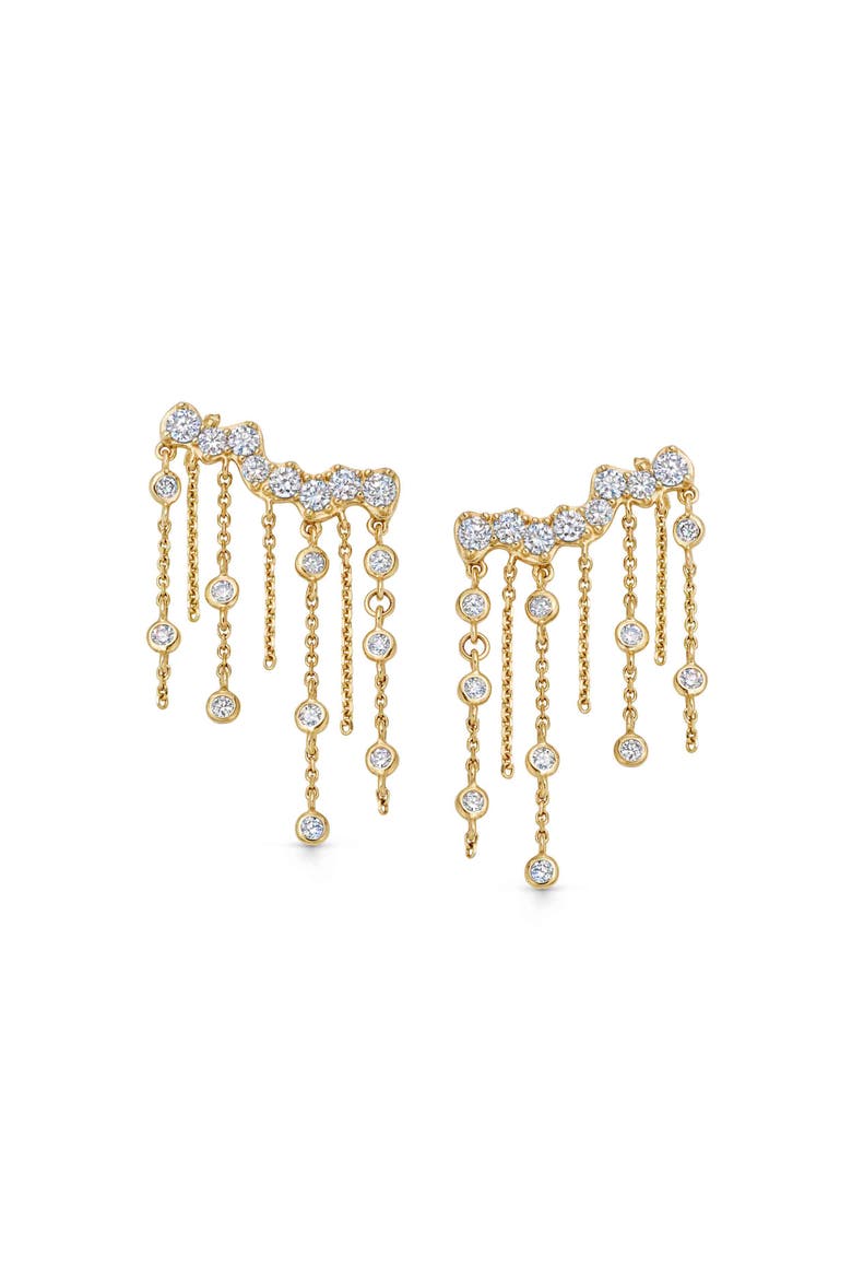 Solid Gold Asteri Lab Grown Diamond Chain Crawler Earrings, Main, color, Gold