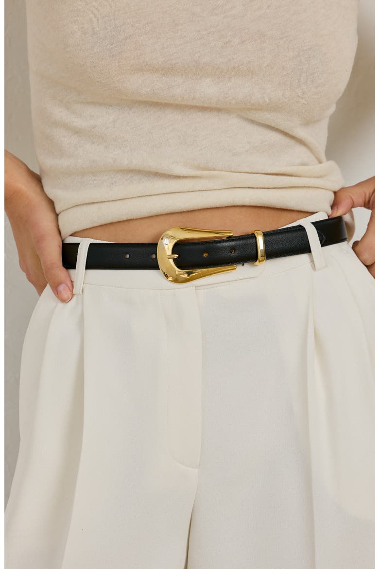 No. 17 Suede Belt, Alternate, color, BLACK/ GOLD