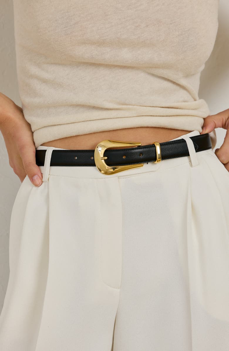 AUREUM No. 17 Suede Belt, Alternate, color, Black/ Gold