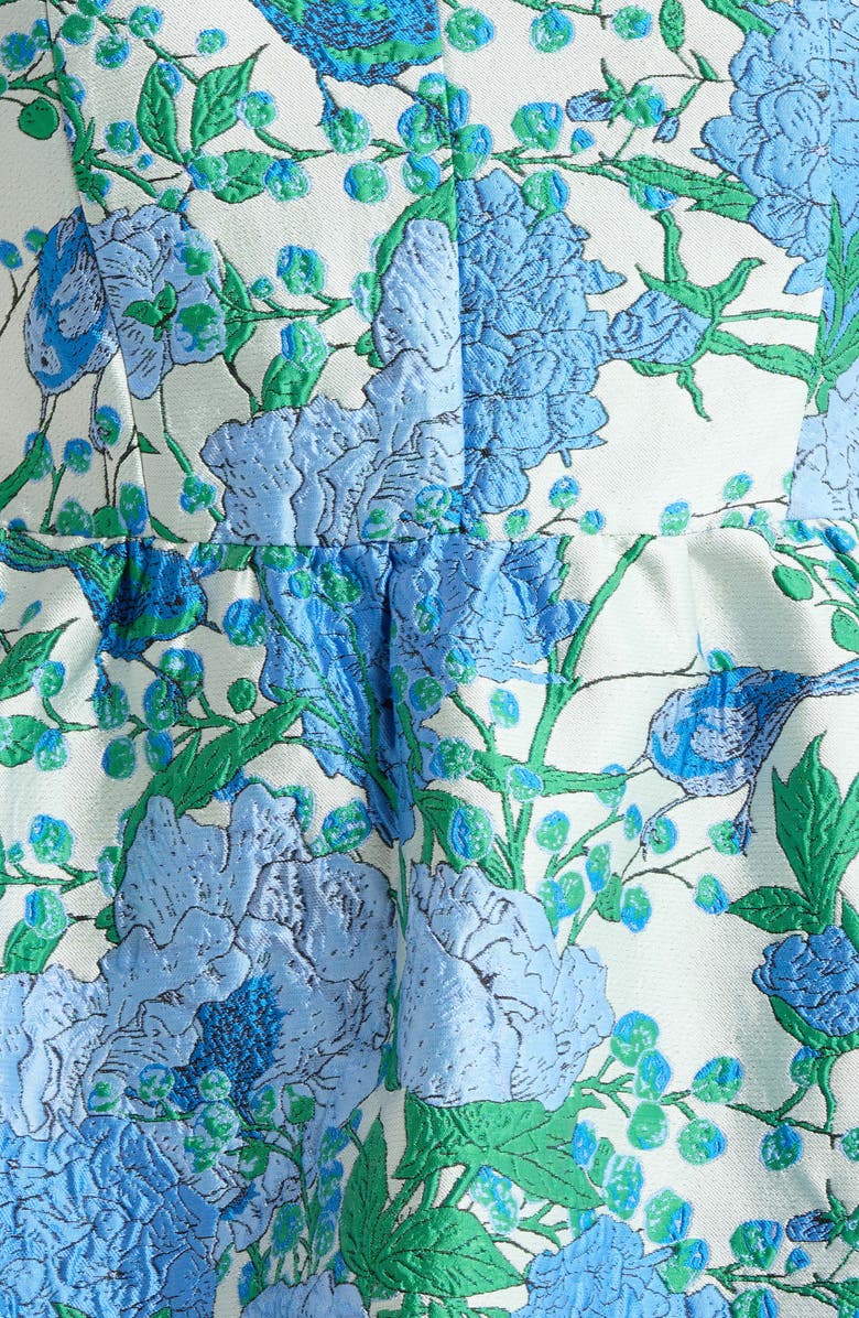 SUGARLIPS Willa Floral May Jacquard Tiered Mini Dress, Alternate, color, Blue-Whte