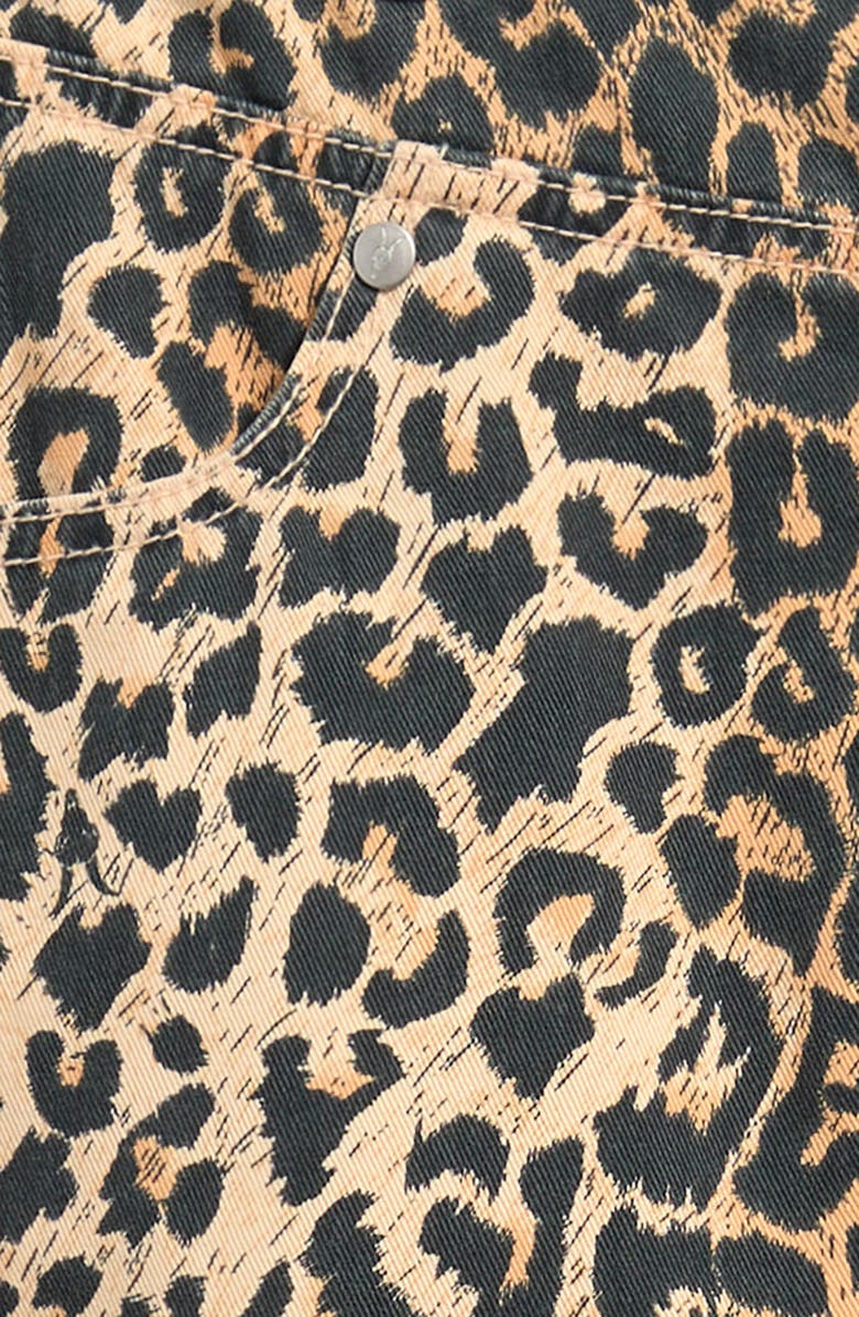 smALLSAINTS by ALLSAINTS Kids' Leopard Print Denim Shorts, Alternate, color, Brown