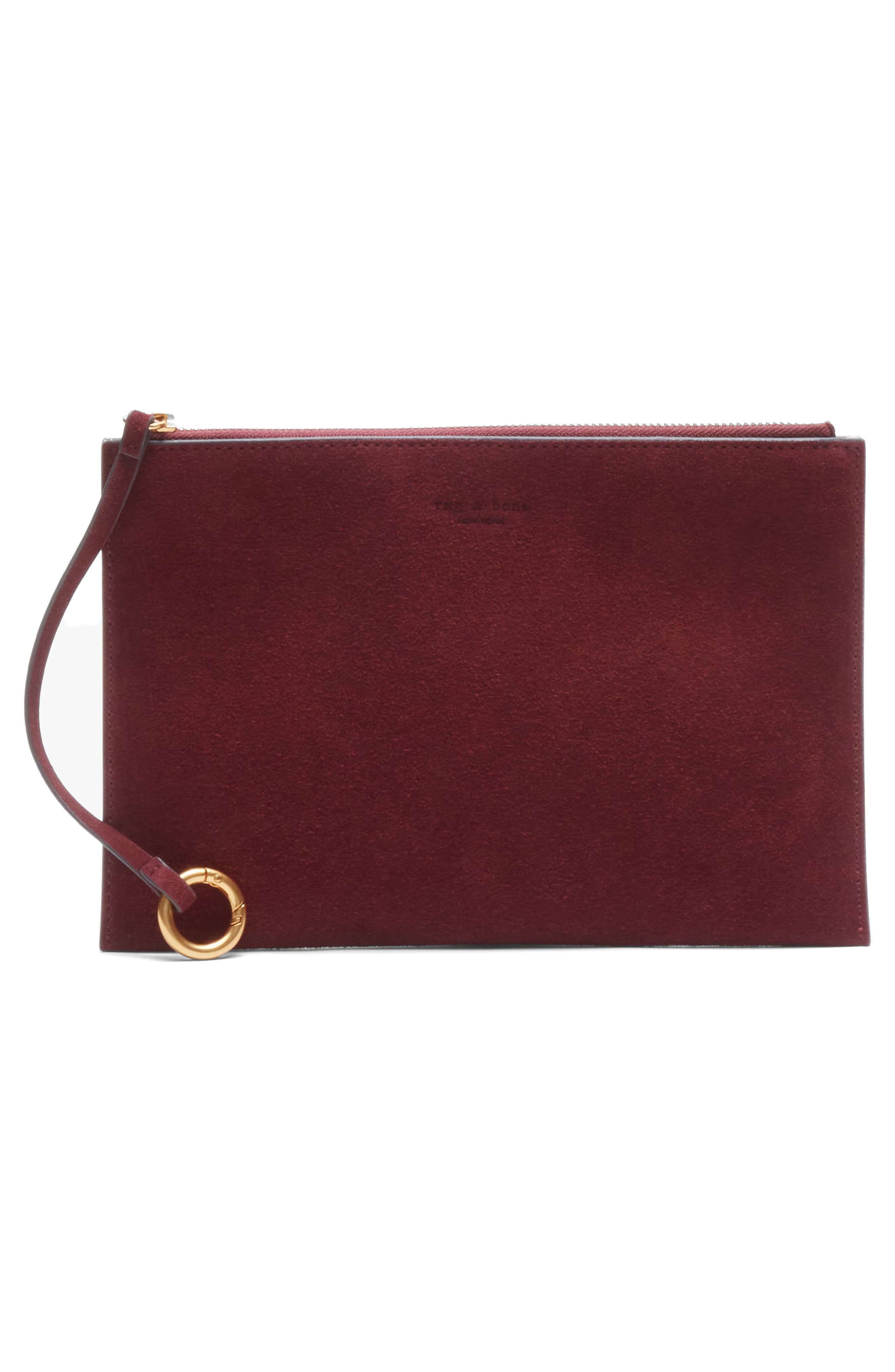 rag & bone Alix Suede Tote, Alternate, color, Garnet