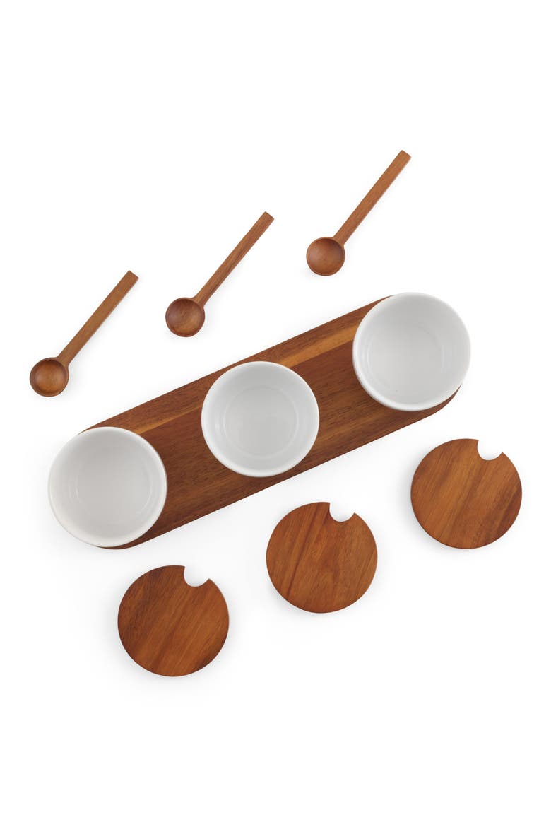 Duets Triple Condiments Server Set, Alternate, color, WHITE